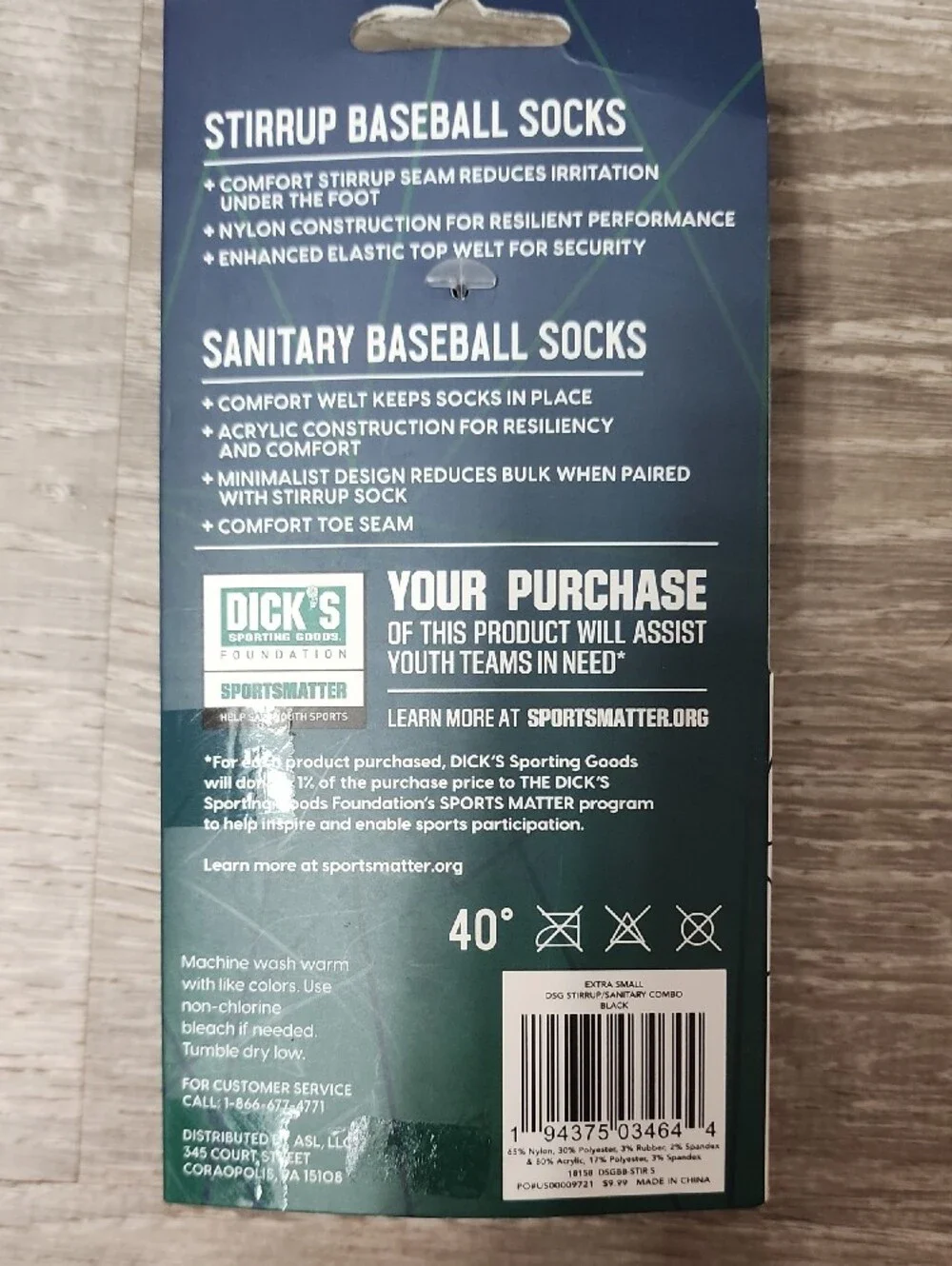 DSG Black & White Stirrup + Sanitary Baseball Socks Combo Pack